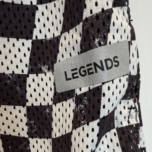 Legends Black and White Checkered Athletic Shorts - Picture 2 of 3